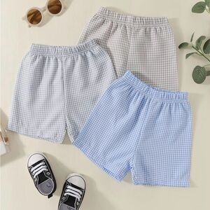 Unisex Toddler Summer Short Plaid Casual Shorts Size 3-4 Set of 3